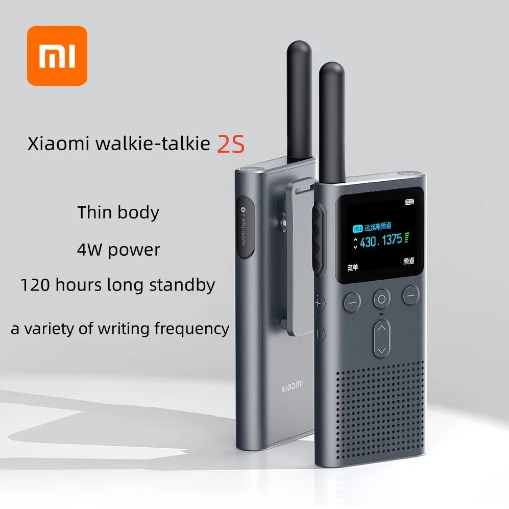 Xiaomi Walkie Talkie 2S – 4W Power, 5KM Range, IP54 Waterproof, 120-Hour Standby, Dual Mode Communication