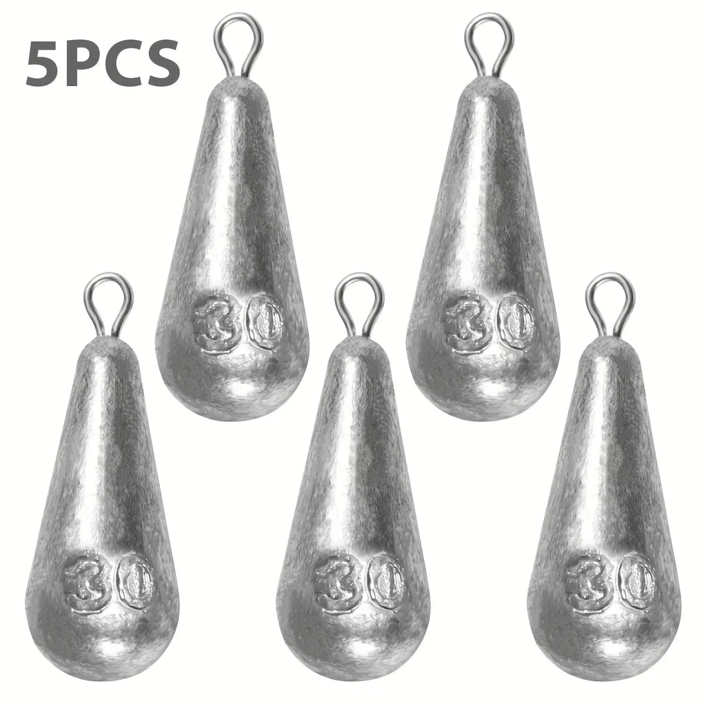 Premium Teardrop Fishing Weights Sinkers – 10 Sizes Lead Drop Shot Weights with 360° Swivel for Freshwater & Saltwater
