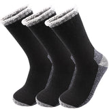 3 Pairs Merino Wool Thermal Socks for Men – Super Thick Winter Crew Socks with Fleece Terry Lining thumbnail 17