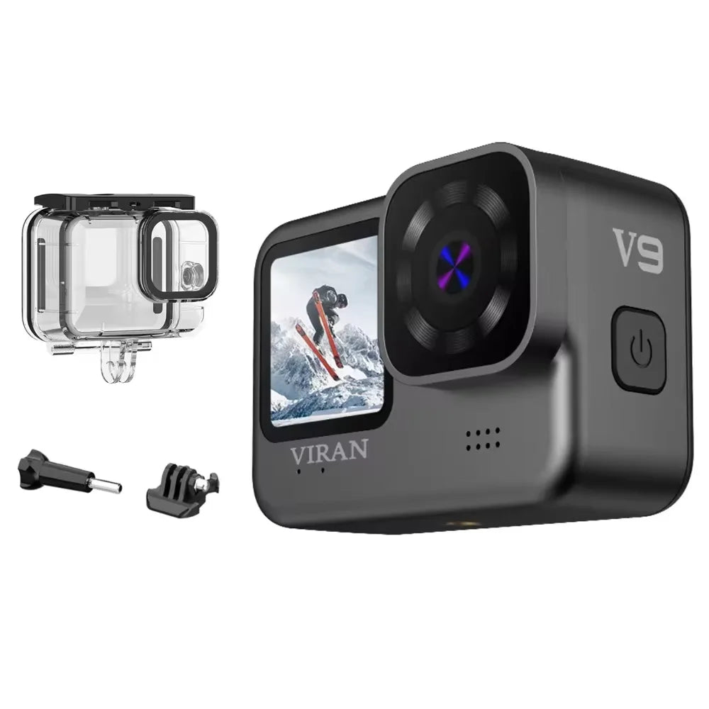 CERASTES V9 4K Ultra HD WiFi Action Camera – Dual Screen, Waterproof, Remote Control, EIS Stabilization