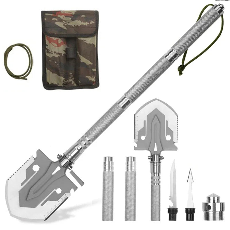 Multifunctional Folding Military Shovel – Survival Tool Set for Camping, Hiking & Outdoor Use