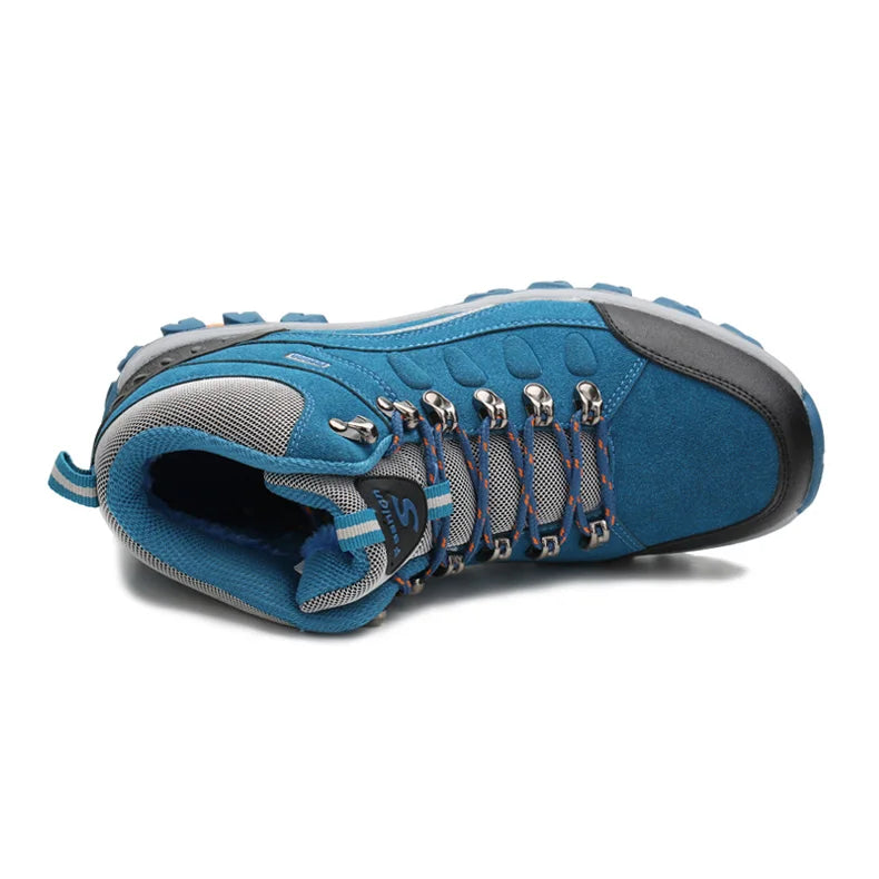 Women’s Outdoor Leather Hiking Boots – Ankle-High, Breathable, Lightweight Trekking Shoes