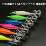 5 Pcs Luminous Squid Fishing Hooks β Blowtorch Octopus & Cuttlefish Hooks | High Carbon Steel Simulated Shrimp Lures thumbnail 6