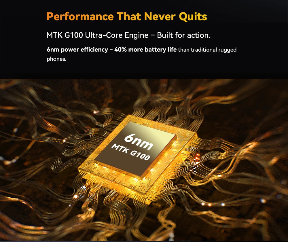 Cubot KingKong Power 5 – Rugged Smartphone with 15300mAh Battery, 6.88" 120Hz Display, Android 15, 16GB RAM + 128GB Storage, IP68/IP69K