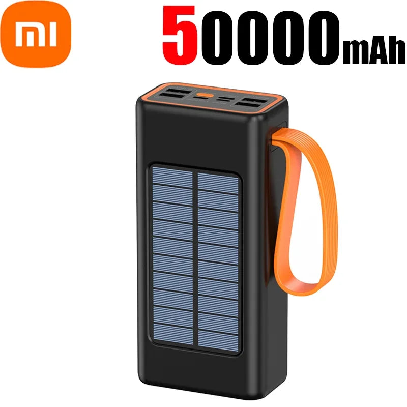 Xiaomi 200000mAh Solar Power Bank – Ultra-High Capacity with Built-in Cables, LED Light & Quick Charge