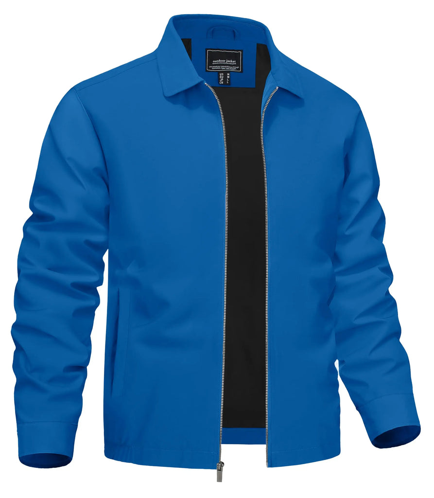 TACVASEN Men’s Lightweight Bomber Jacket – Casual Zip-Up Workwear for Spring & Fall, Water-Resistant Outdoor Windbreaker