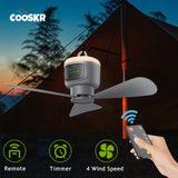12000mAh Rechargeable Camping Ceiling Fan with LED Light & Remote | Portable Tent Cooling Fan thumbnail 1