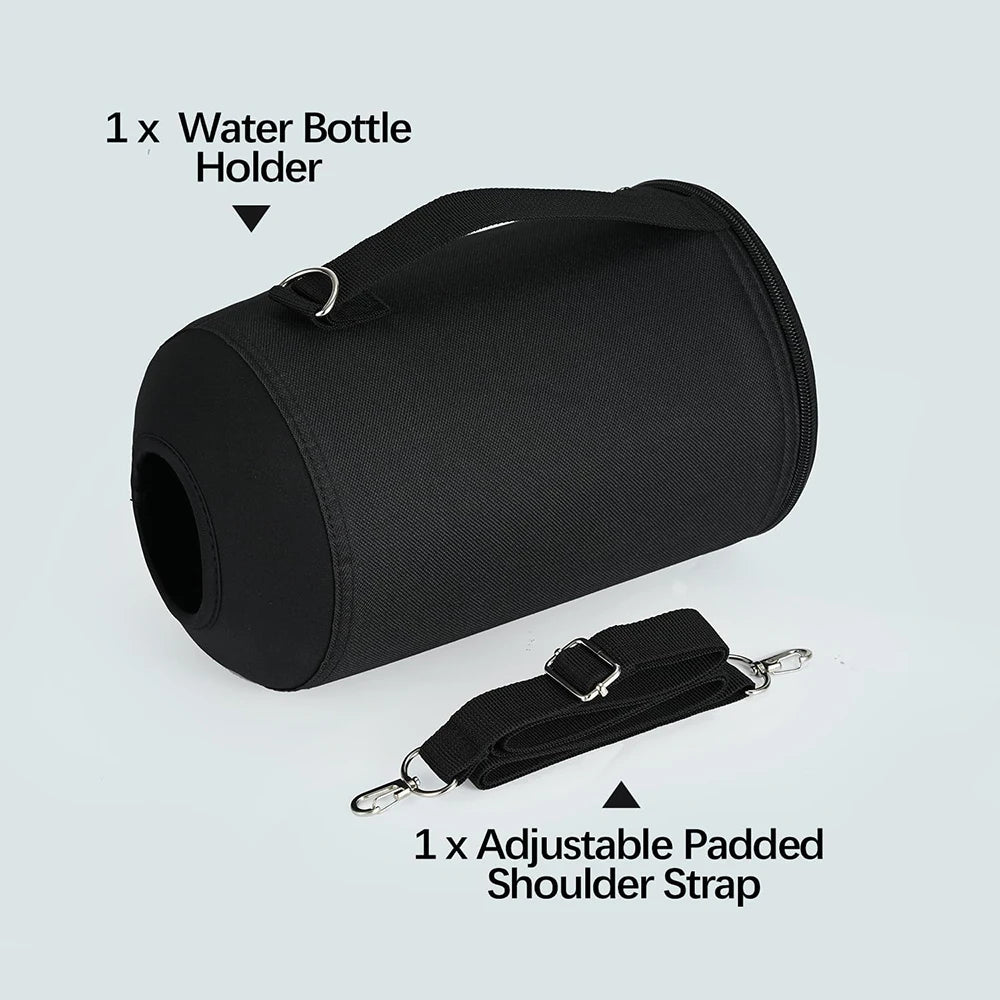 64oz / 128oz Insulated Water Bottle Carrier Bag with Strap – Protective Neoprene Sleeve for Thermos, Mug & Tumbler – Crossbody Holder for Hiking, Camping & Outdoor Use (Black)