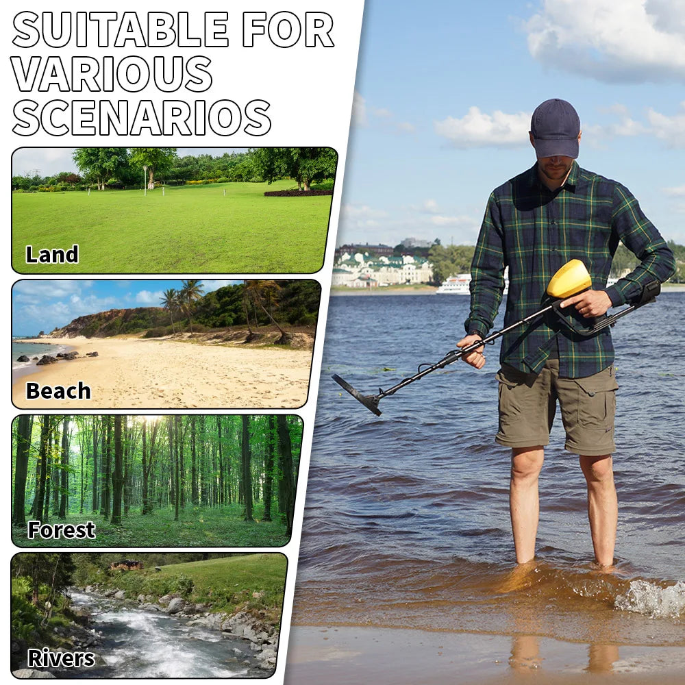 TIANXUN MD-5090 Professional Waterproof Metal Detector – LCD Display, Gold & Treasure Detection, Dual Mode (IP68 Rated)