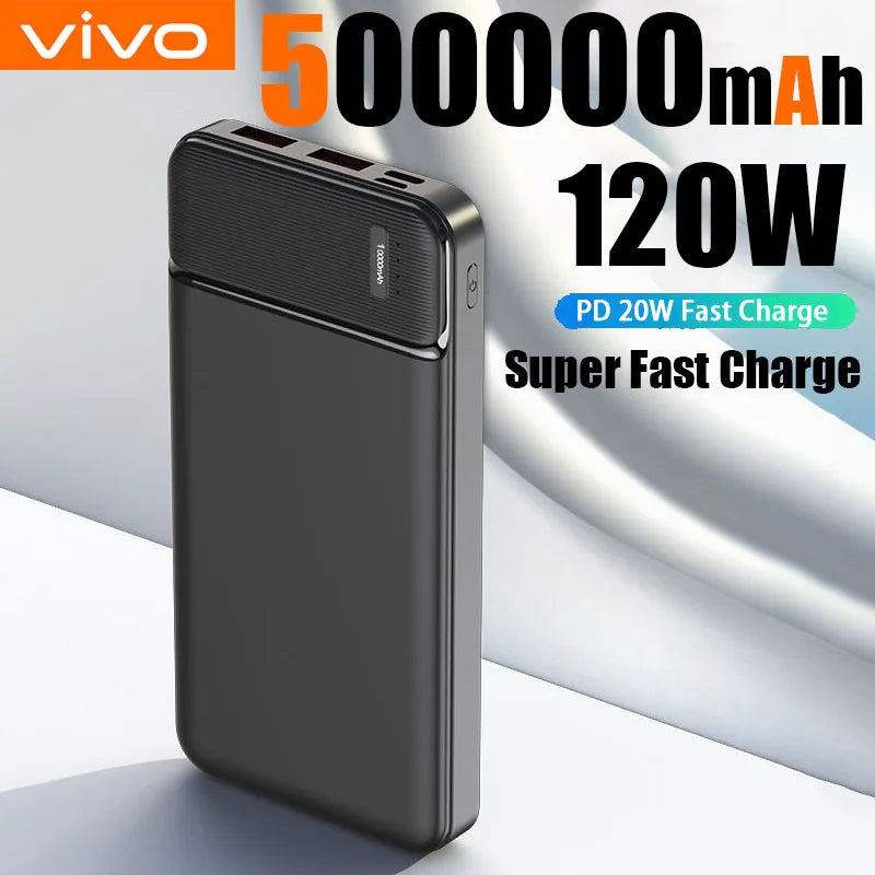 VIVO 120W 50000mAh Power Bank – Ultra High-Capacity Fast Charger with LED Display & Dual USB Output