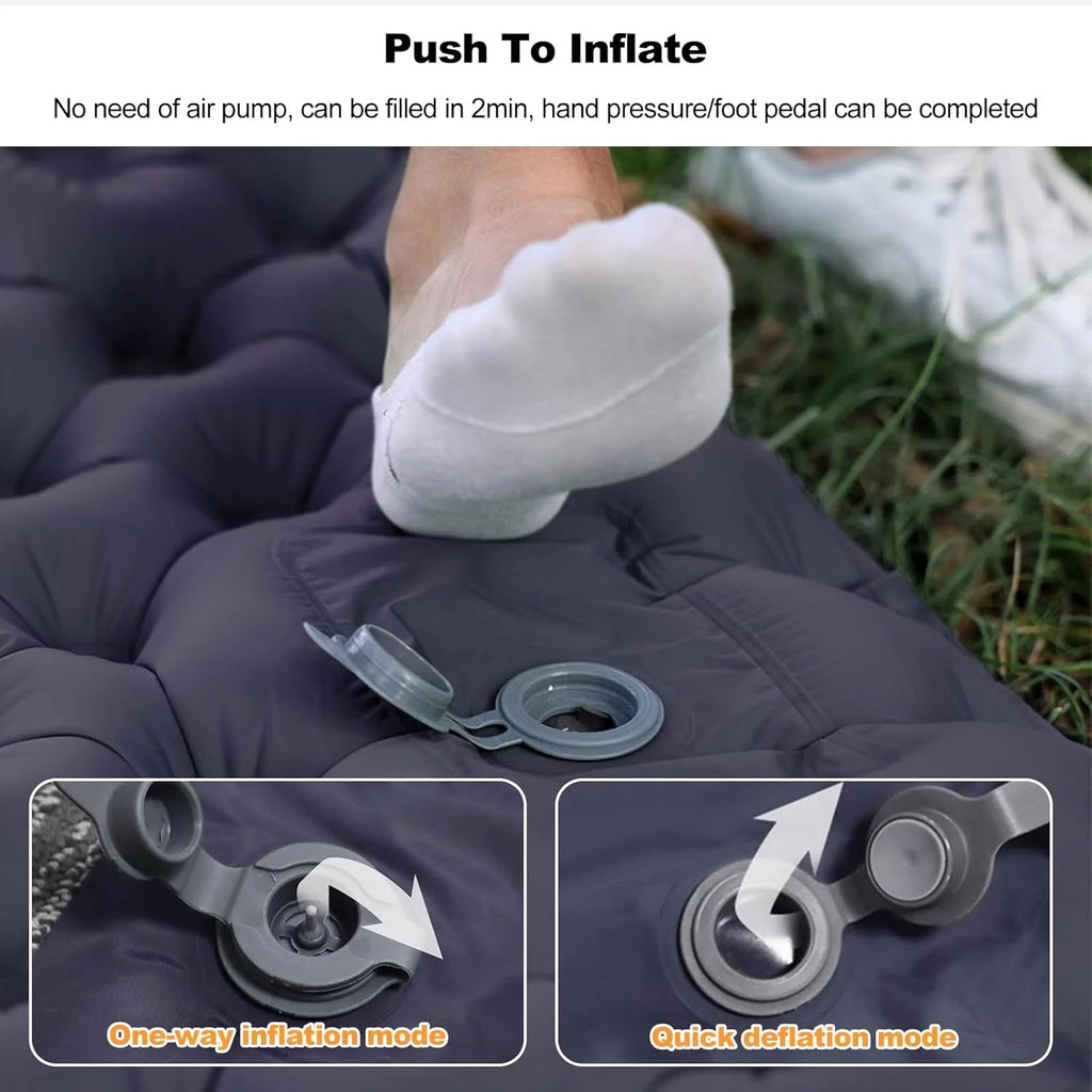 Double Camping Air Mattress with Built-In Pillows – Ultralight Inflatable Sleeping Pad for 2 – Waterproof, Compact & Durable