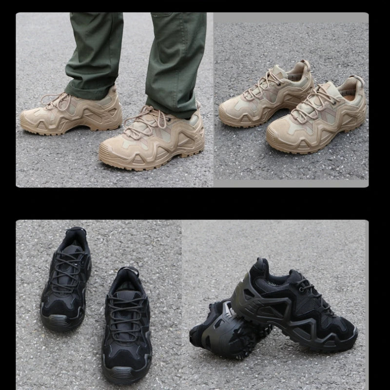 Men’s Tactical Combat Hiking Boots – Waterproof Nylon & Suede Outdoor High Tops for Work, Climbing & Trekking