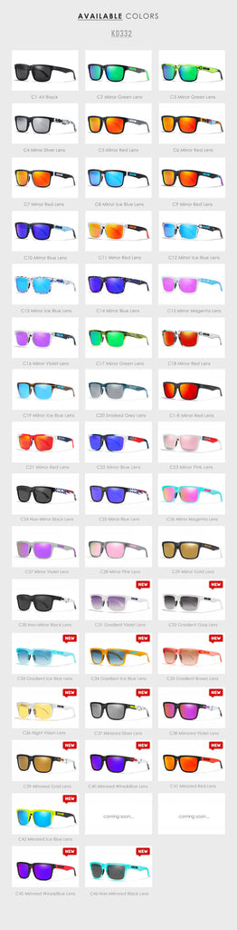 KDEAM Polarized Sunglasses – Unisex Square Frame UV400 Outdoor Eyewear (Red Mirror Lens, Model KD332)