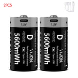 MATOV USB Rechargeable D Size Battery – 1.5V 5600mWh LR20 Lithium-ion D-Cell (2 or 4 Pack) thumbnail 15