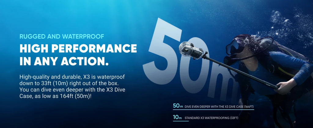 Insta360 X3 – Waterproof 360° Action Camera