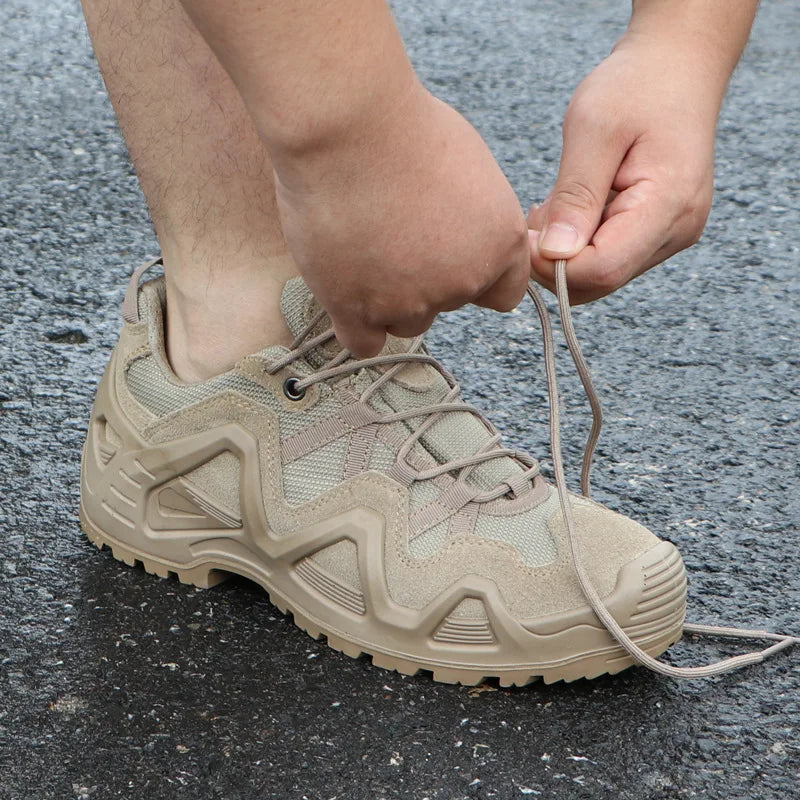 Men’s Tactical Combat Hiking Boots – Waterproof Nylon & Suede Outdoor High Tops for Work, Climbing & Trekking