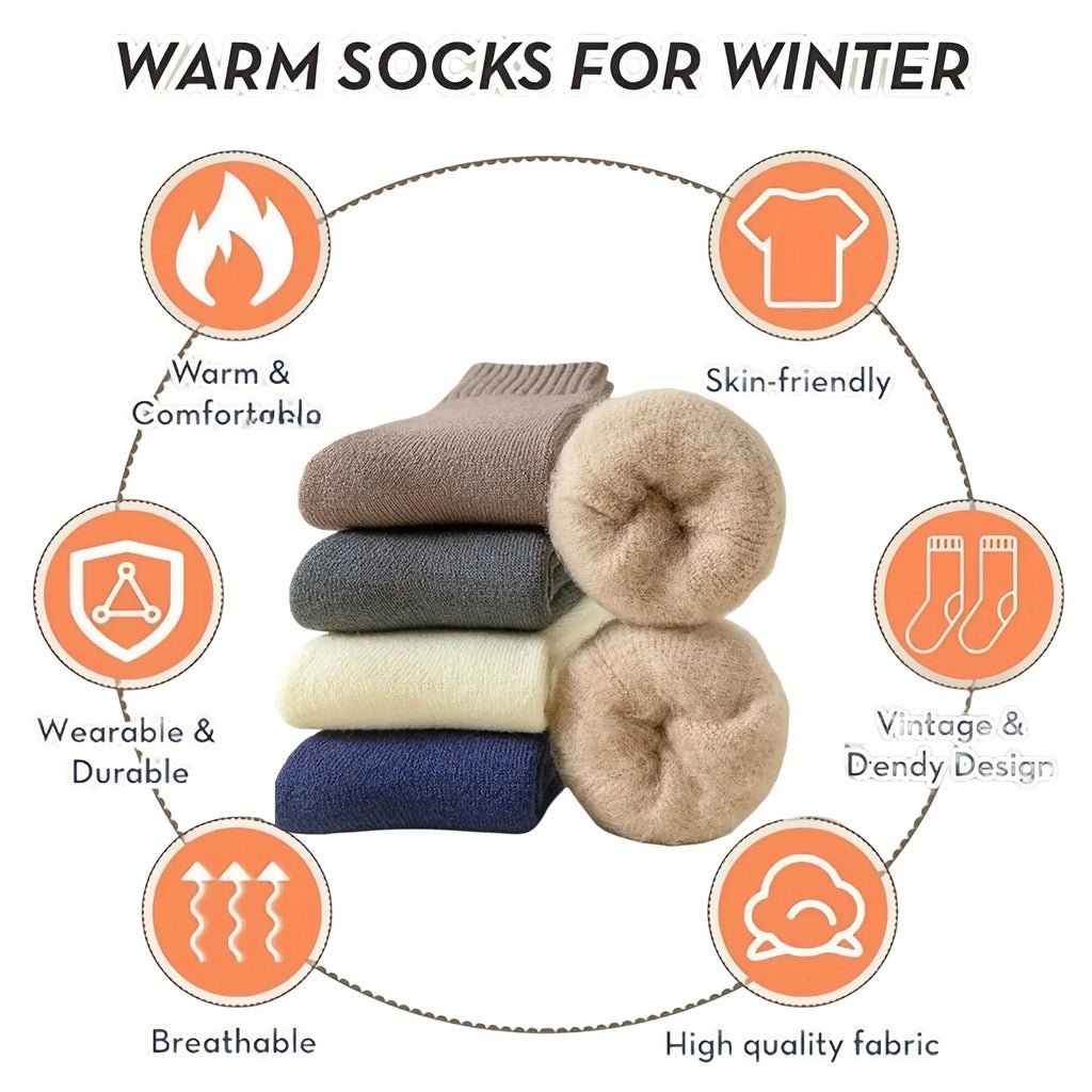 Winter Thermal Socks for Men & Women – Insulated Cold Weather Hiking Socks (Multiple Pairs Available)