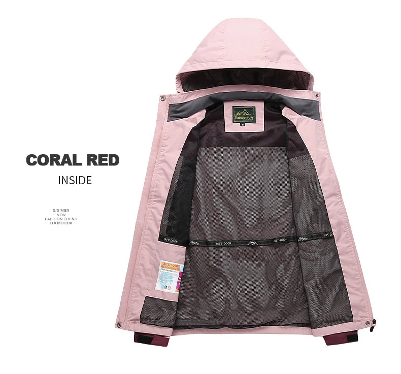 CHRLCK Women's Waterproof Hiking Jacket – Windproof, Quick-Dry Outdoor Shell with Custom Logo Option