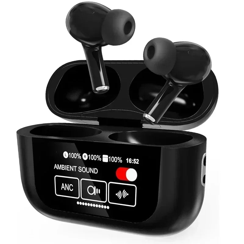 AI Language Translator Earbuds with Screen – 144 Languages | Real-Time Translation, Noise Cancelling, Waterproof Bluetooth Earphones