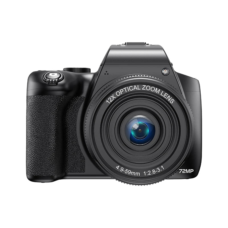 4K HD Digital Camera with Auto Focus & 12X Optical Zoom – 72MP Vlogging Camera for YouTube & Photography