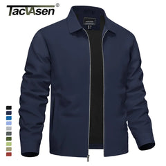 TACVASEN Men’s Lightweight Bomber Jacket – Casual Zip-Up Workwear for Spring & Fall, Water-Resistant Outdoor Windbreaker