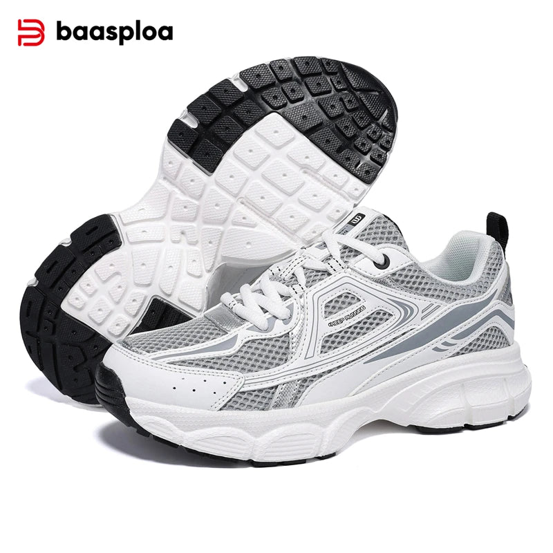 Baasploa Women's Lightweight Mesh Running Shoes – Breathable Outdoor Jogging Sneakers with Anti-Slip Sole