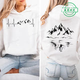 Women's Mountain Graphic Hoodie – Fleece-Lined Pullover for Hiking & Outdoor Adventure thumbnail 14