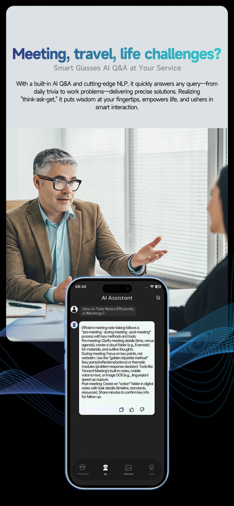 GUHUAVMI Smart Glasses for Men – 8MP Camera | WiFi | Bluetooth | AI Features | IP65 Waterproof