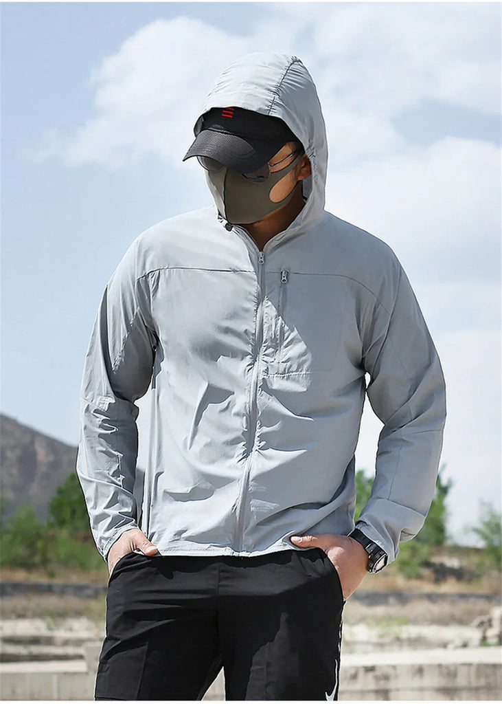 Men’s Tactical Sun-Protective Hiking Jacket – Lightweight, Waterproof, Quick-Dry Outdoor Shell