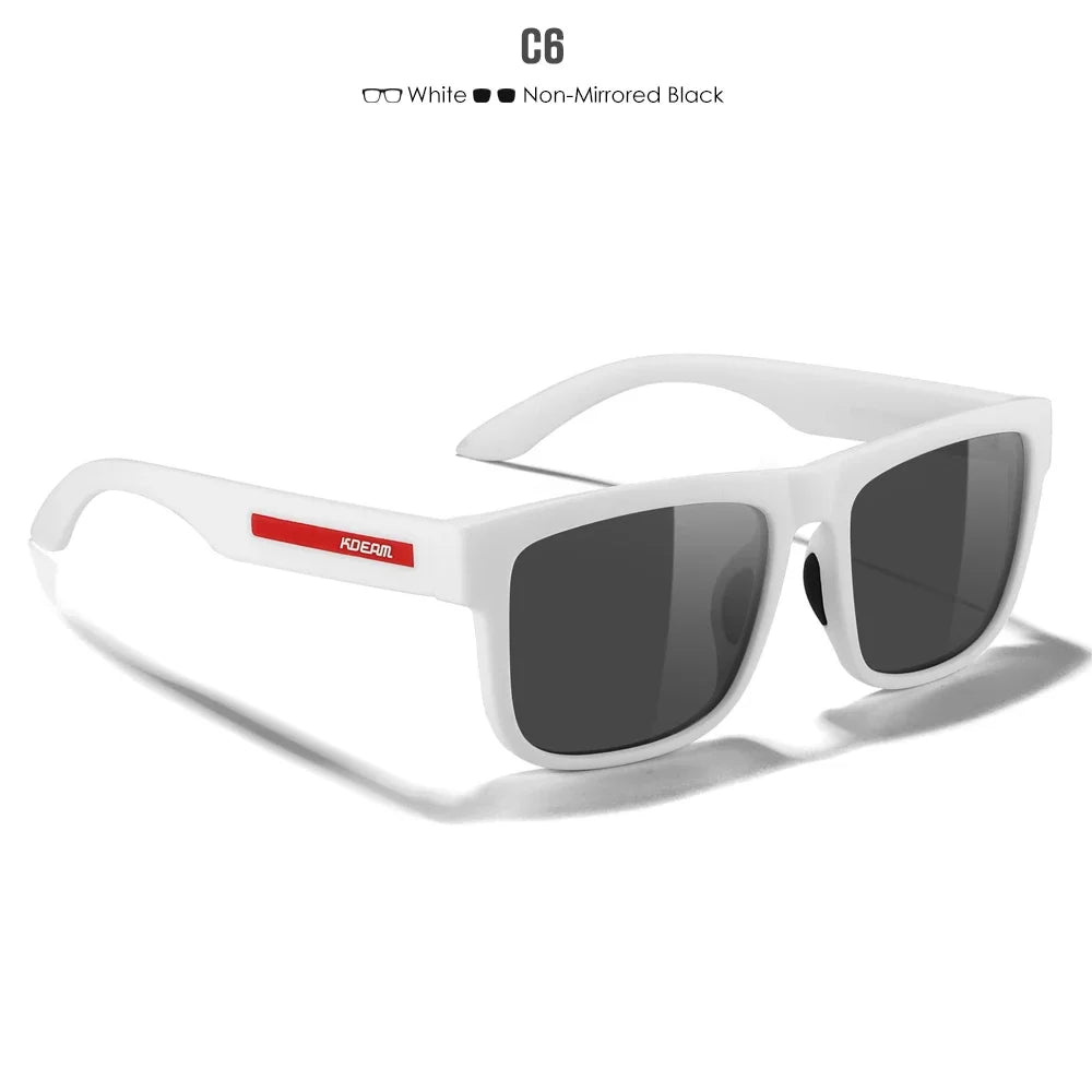 KDEAM Polarized Sunglasses – White Frame UV400 Protection