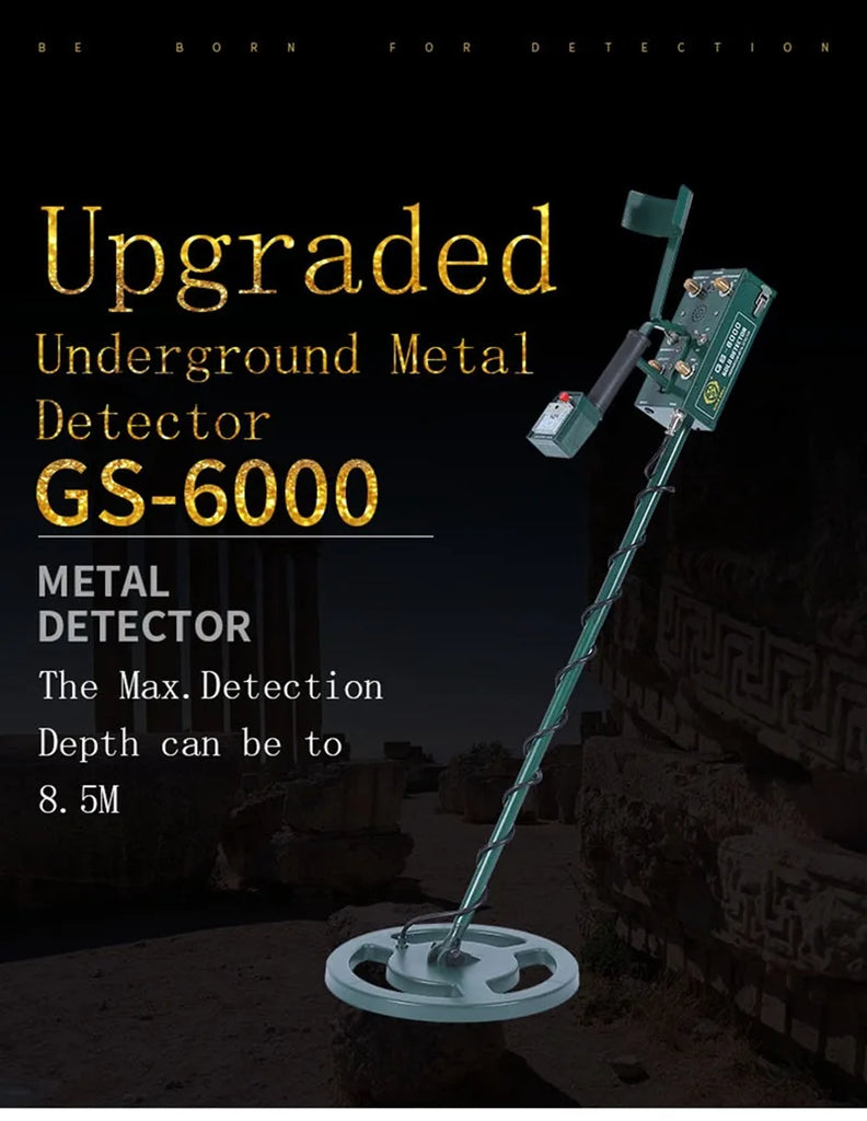 GS6000 Professional Underground Metal Detector – High-Sensitivity Pinpointer for Gold, Silver & Treasure Hunting