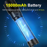 Ultra Bright 15000mAh LED Tactical Flashlight – USB Rechargeable, Zoomable, Long Range (Up to 6000M) thumbnail 5
