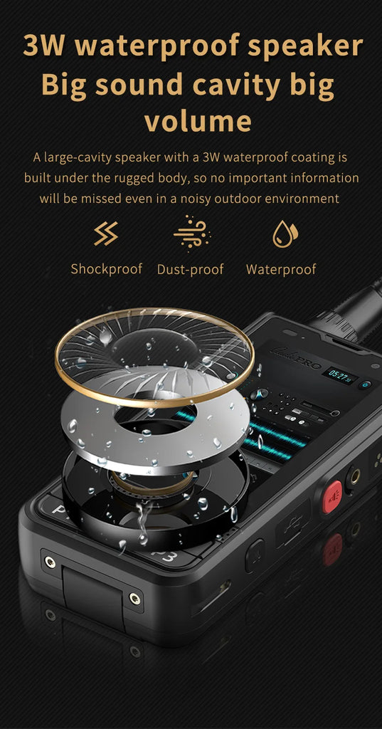 ANYSECU W6PLUS Android 10 4G LTE Network & Analog UHF Walkie Talkie | IP68 Waterproof, Zello & REAL-PTT Compatible