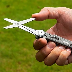 ROCKTOL ST02 12-in-1 Folding Multitool Pocket Knife – Titanium-Plated Handle, Stainless Steel Blade
