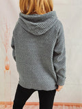 Drawstring Long Sleeve  Hooded Sweater thumbnail 6