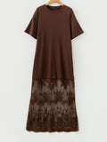 Floral Patchwork Short Sleeve T Shirt Loose Dress thumbnail 7