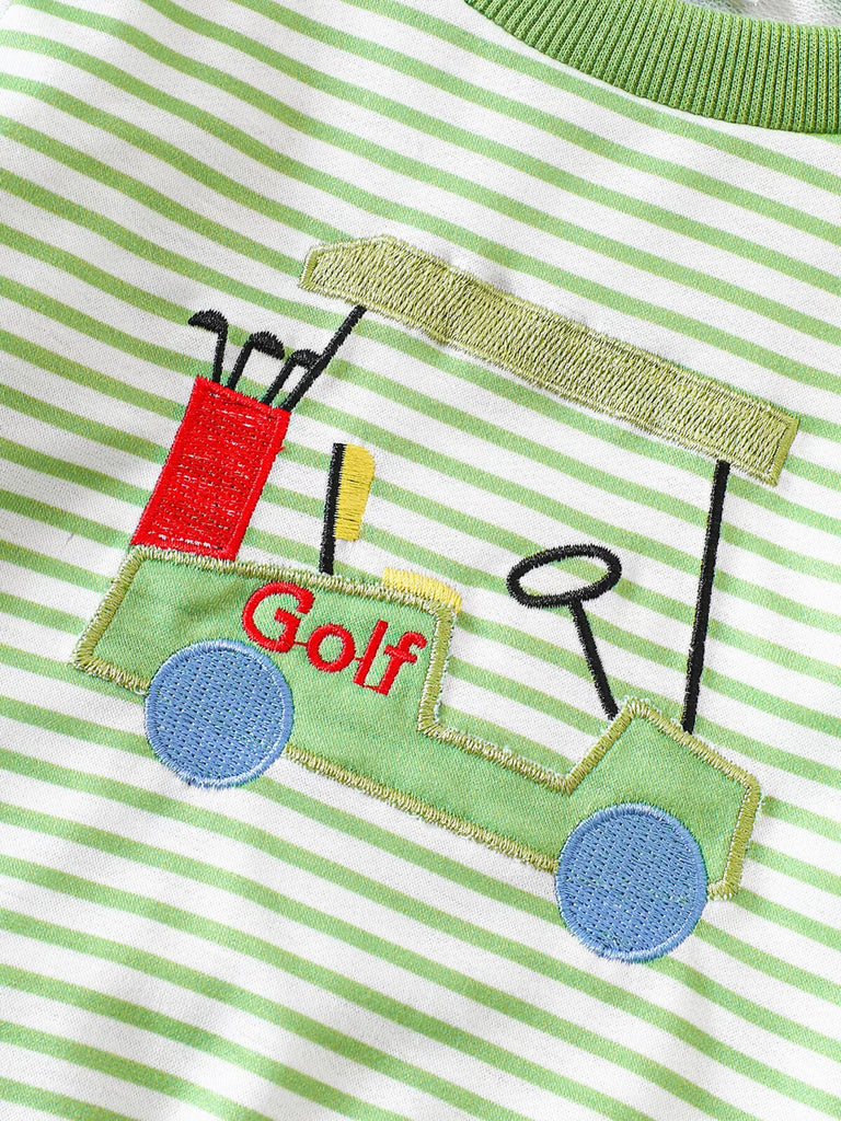 Children's Golf Cart Striped Top and Pants Set