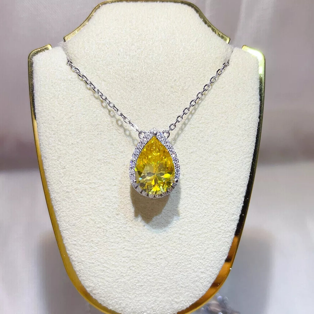 5 Carat 925 Sterling Silver Moissanite Pendant Necklace