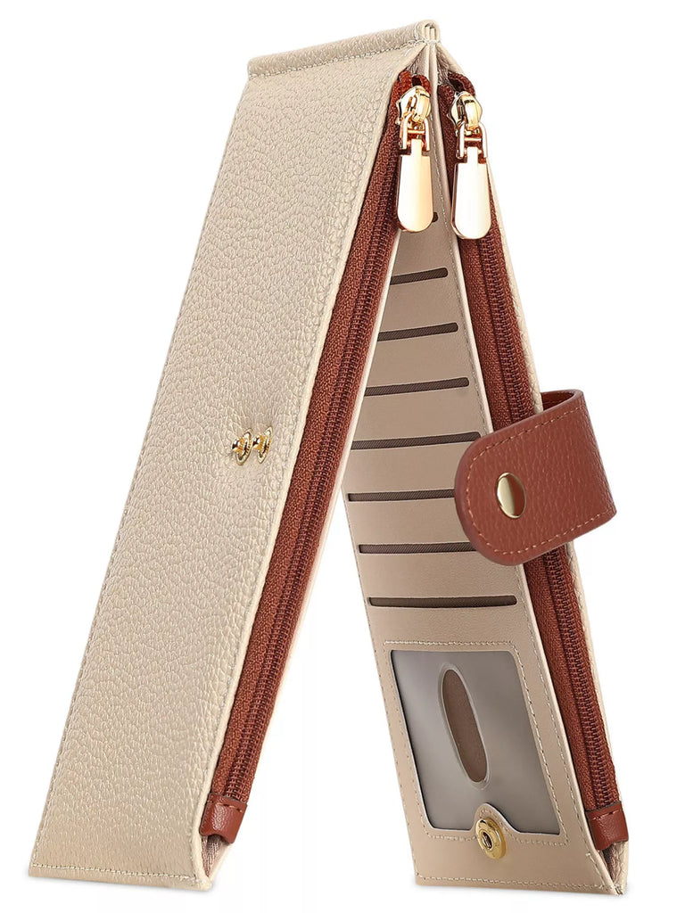 Dual Zipper Long Wallet