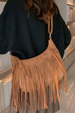 Suede Fringe Adjustable Strap Shoulder Bag thumbnail 3