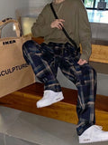 Men's Plus Size Plaid Pattern Relaxed Fit Pants thumbnail 1