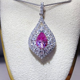 2 Carat 925 Sterling Silver Moissanite Pendant Necklace thumbnail 3