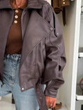 Leather Zip Up Jacket thumbnail 5