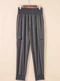 Elastic High Waist Pocketed Cargo Jogger Pants thumbnail 4