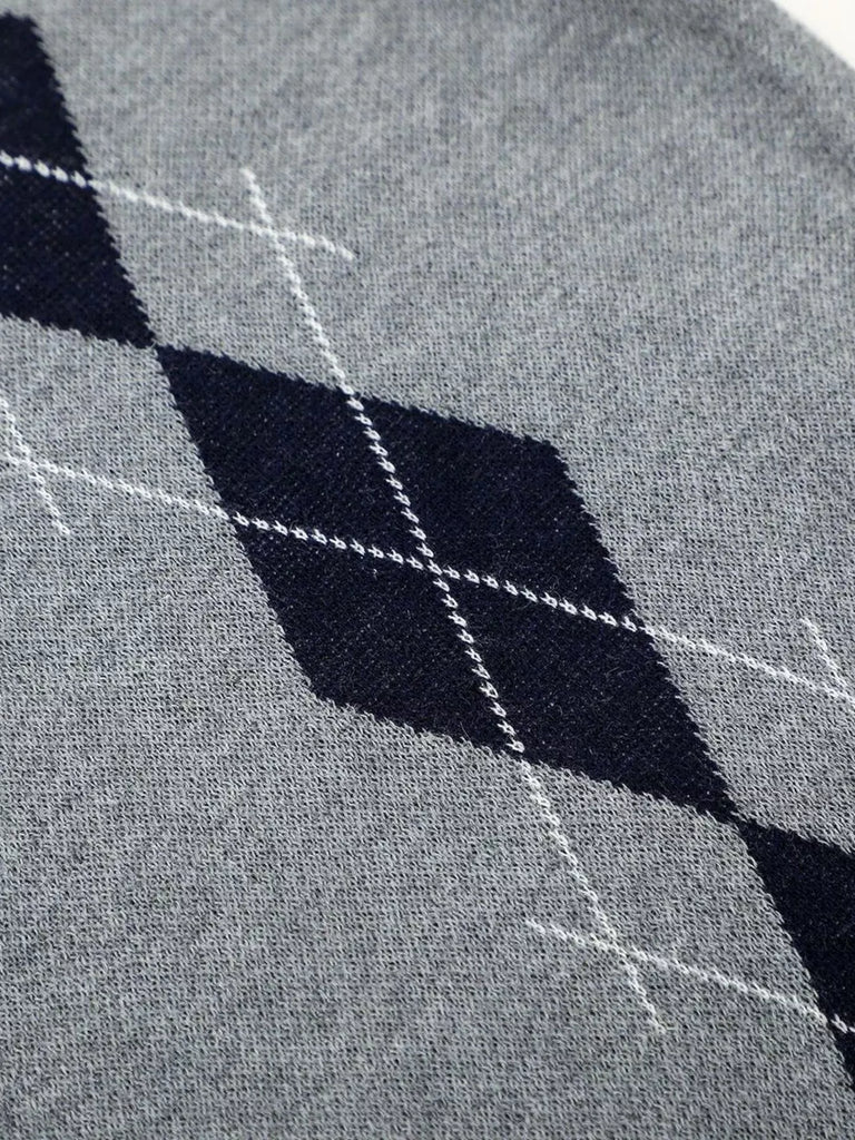Men's Argyle Knit Short Sleeve Polo
