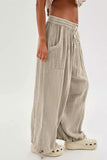 Loose Fit Gauze Pants with Drawstring Waist thumbnail 4
