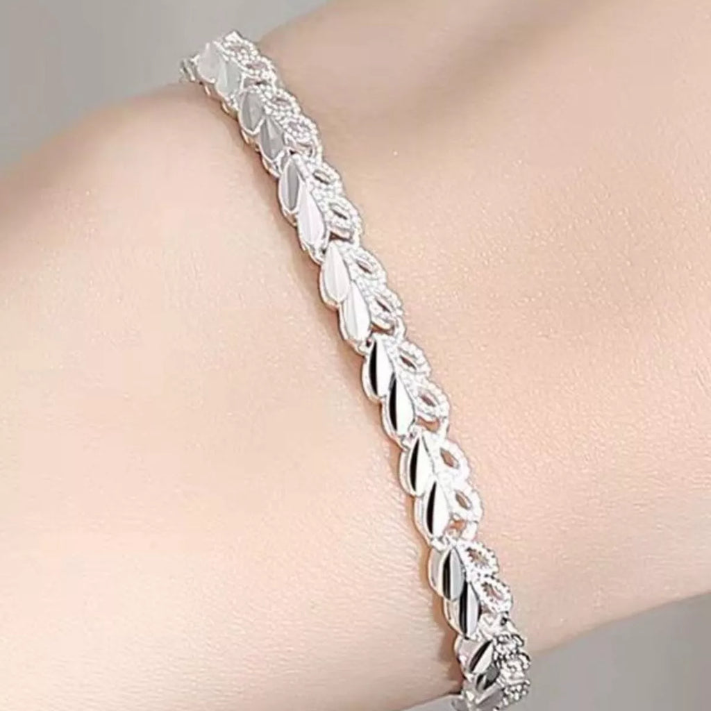 925 Sterling Silver Heart Link Bracelet