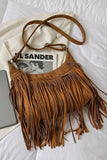 Suede Fringe Adjustable Strap Shoulder Bag thumbnail 4