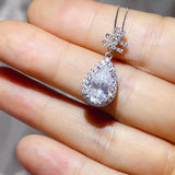 3 Carat 925 Sterling Silver Moissanite Pendant Necklace thumbnail 1
