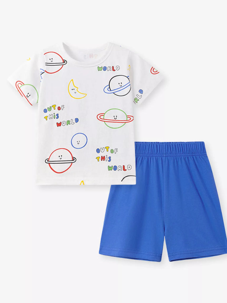 Children's Printed Short Sleeve Tee and Shorts Set